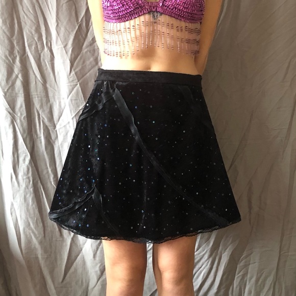 Velvet Sequin Skater Skirt - Picture 1 of 2